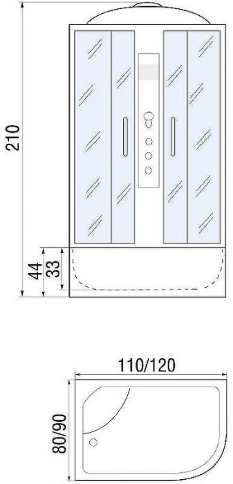 Душевая кабина River Dunay 120x80 ТН L 10000000008 с поддоном