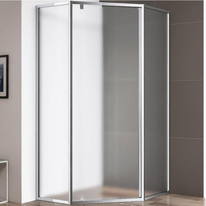 Душевой уголок Cezares Eco 100x100 ECO-O-P-1-100-P-Cr профиль Хром стекло рифленое