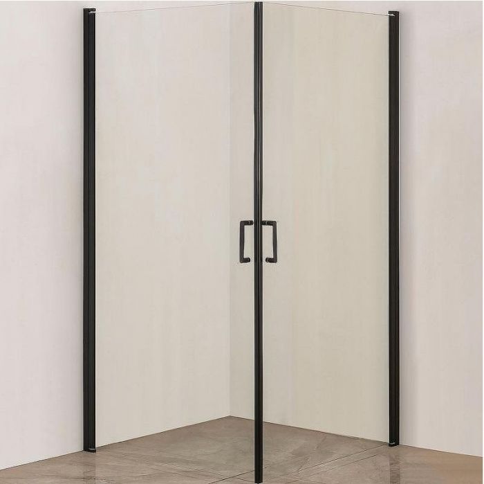 Душевой уголок Orange E04-100TB 100x100 профиль Черный стекло прозрачное