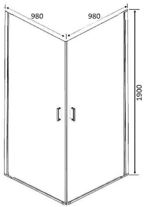 Душевой уголок Orange E04-100TB 100x100 профиль Черный стекло прозрачное