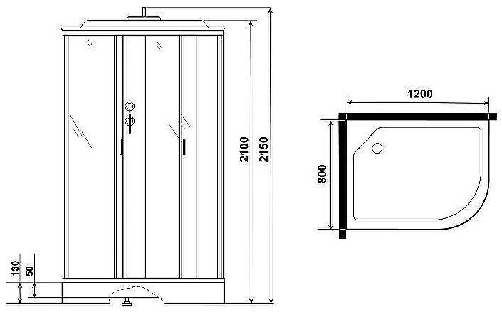 Душевая кабина Niagara Classic 120х80 L NG-3512-14LG с гидромассажем
