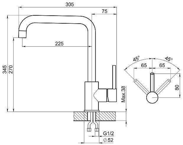 Смеситель для кухни Granula Kitchen Space 7110 цвет Сталь сатин