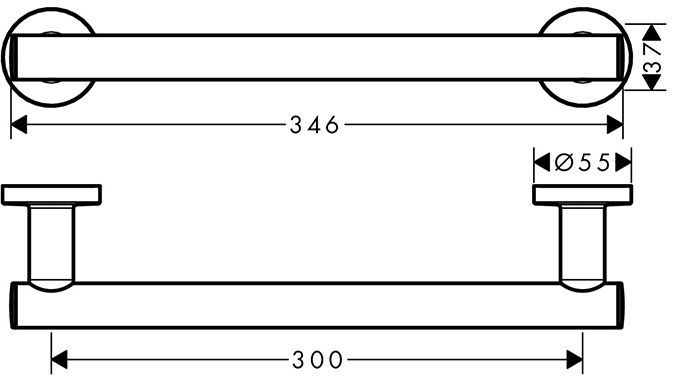 Hansgrohe Logis UA Поручень подвесной, 30см, цвет: хром