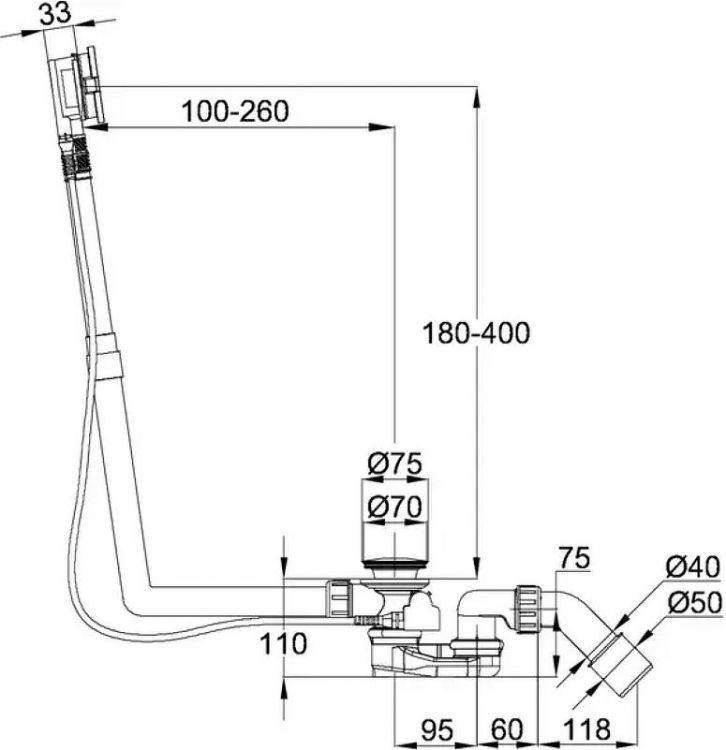 Слив-перелив Bette Form B600-000 полуавтоматический цвет Хром
