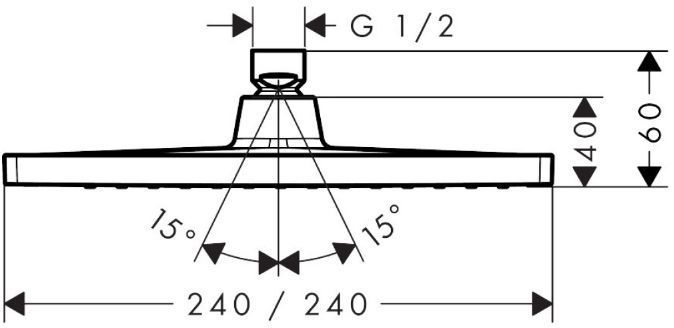 Hansgrohe Crometta E Верхний душ 24см., потолочный/настенный, 1jet, цвет: черный матовый