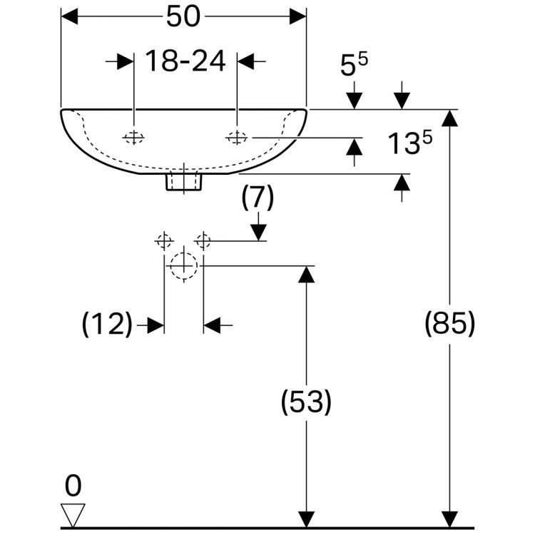 Раковина Geberit Renova Nr.1, 273050000