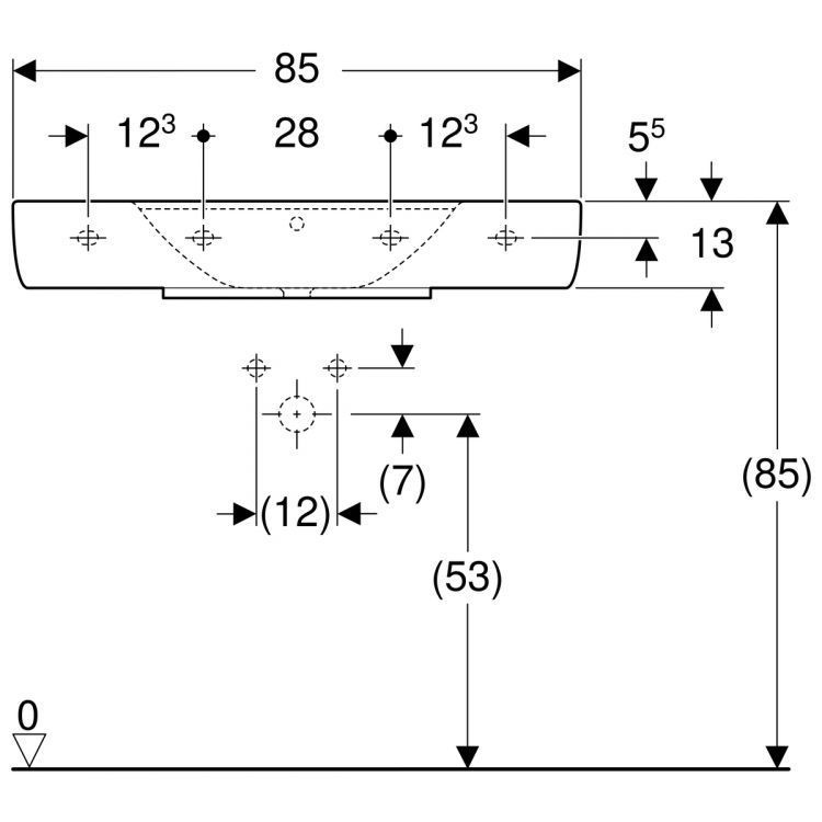 Раковина Geberit Renova Nr.1 Plan, 125185000 Раковина Geberit Renova Nr.1 Plan, 125185000