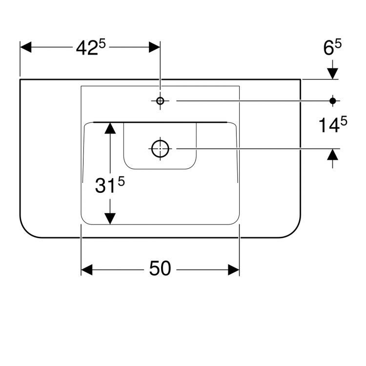 Раковина Geberit Renova Nr.1 Plan, 125185000 Раковина Geberit Renova Nr.1 Plan, 125185000