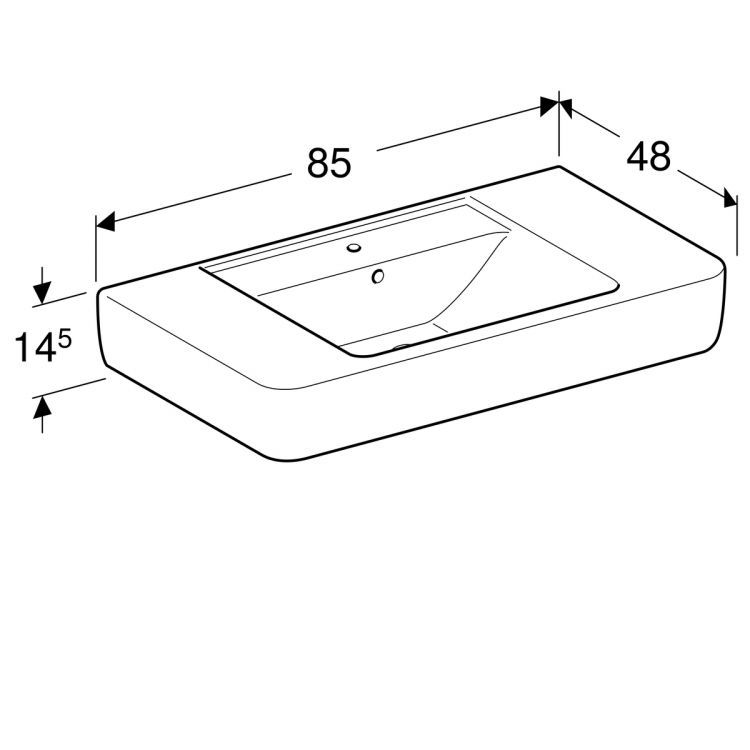 Раковина Geberit Renova Nr.1 Plan, 125185000 Раковина Geberit Renova Nr.1 Plan, 125185000
