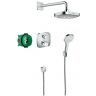 Hansgrohe Croma E Душевая система, верхний душ 18,7х18.7см., смеситель термостатический, с ручным душем, цвет: хром