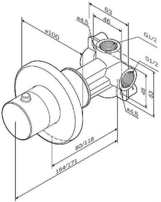 Переключатель потоков AM.PM F0800100 Хром