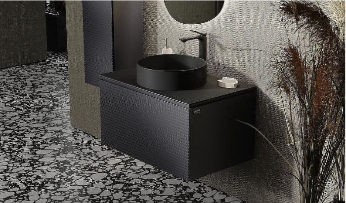 Тумба под раковину Jorno Stone 80 Stn.01.80/P/A/JR подвесная Антрацит