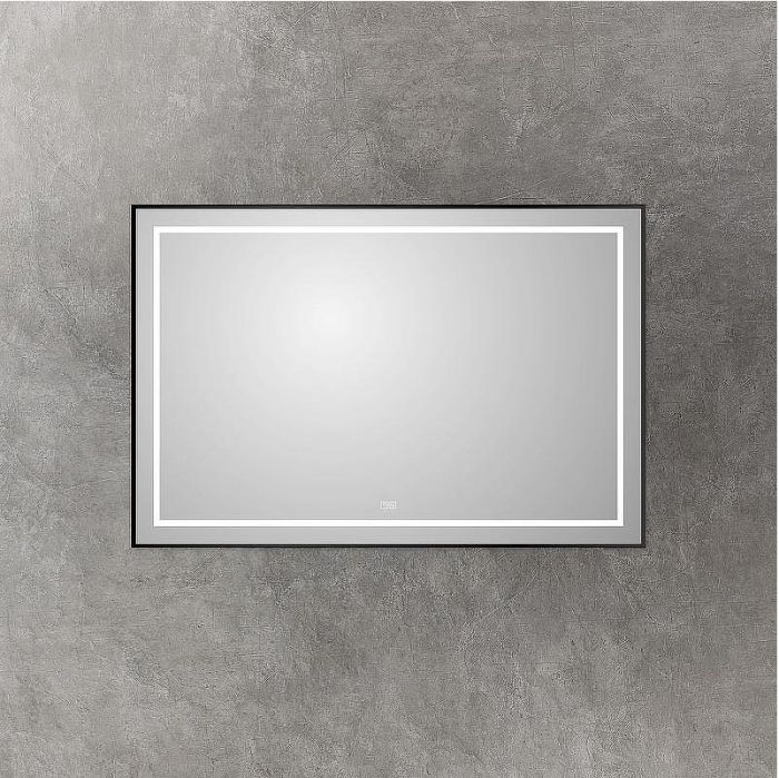 Зеркало BelBagno Kraft 120 SPC-KRAFT-1200-800-LED-TCH-WARM-NERO с подсветкой Черное с сенсорным выключателем и подогревом