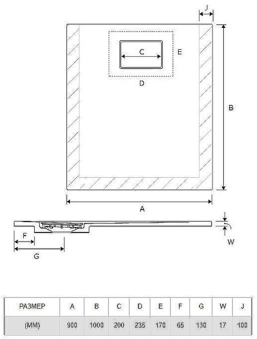 Акриловый поддон для душа Excellent Lavano Slim 100х90 BREX.1103.100.090.WHN Белый