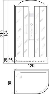 Душевая кабина River Desna 120/90/26 MT L Душевая кабина River Desna 120/90/26 MT L