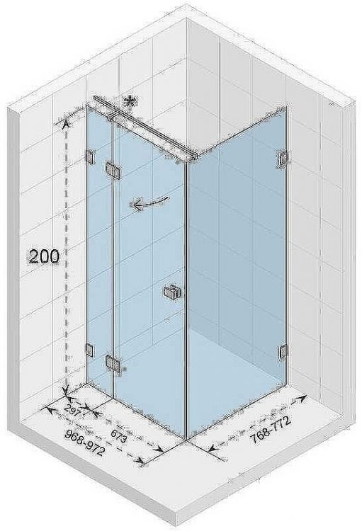 Душевой уголок Riho SZ Scandic NXT X203 97х77 L G001057120 (GX00072C1) профиль Хром стекло прозрачное