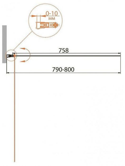 Шторка на ванну Cezares Relax 80 RELAX-V-1-80/140-C-Bi профиль Серый стекло прозрачное
