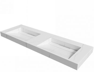 Раковина Boheme Armadi Art Flat 140 859-140-CLCT двойная Белый мрамор