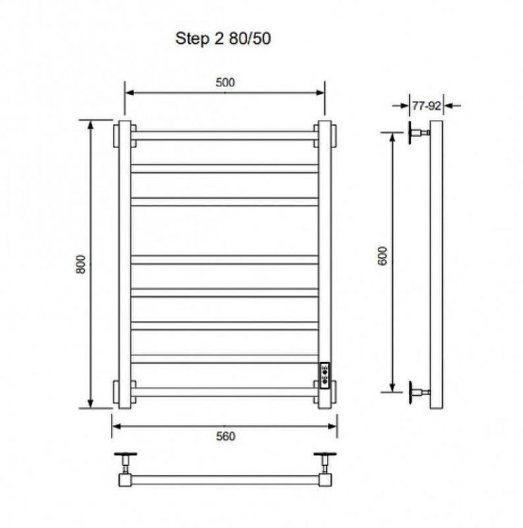 Электрический полотенцесушитель Ника Step-2 80/50 U Хром