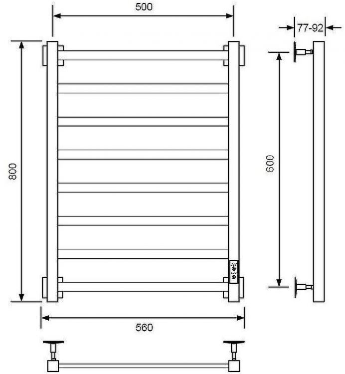 Электрический полотенцесушитель Comfysan Roma-K EC-8 80x50 016593 Хром