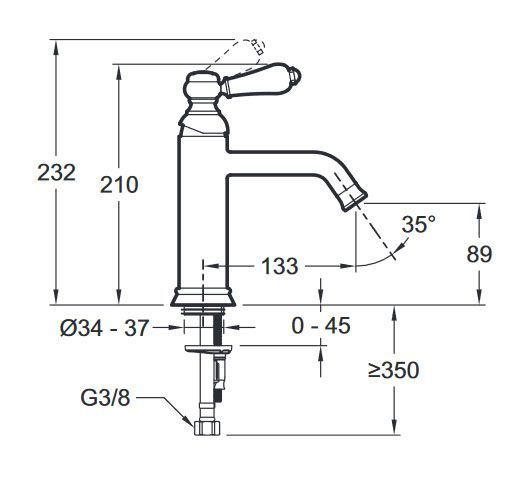 Смеситель для раковины Jacob Delafon Louise E24360-CP, хром