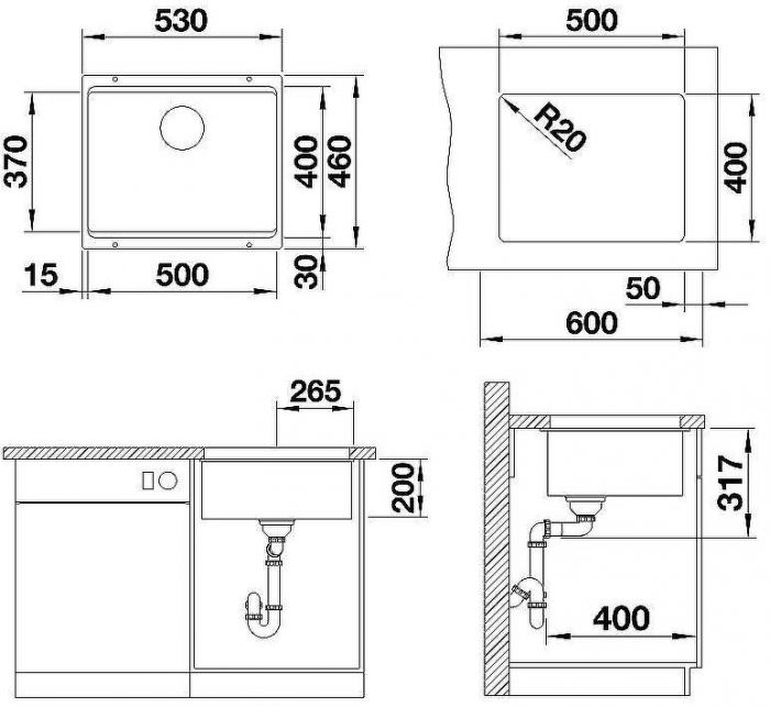 Кухонная мойка Blanco Etagon 500-U Silgranit 522236 Кофе