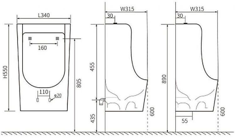 Писсуар Aquatek AQ3040-F-00 подвесной Белый