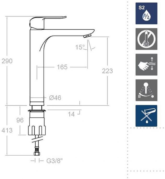 Смеситель для раковины Ramonsoler Ypsilon Plus 6410 Хром Смеситель для раковины Ramonsoler Ypsilon Plus 6410 Хром