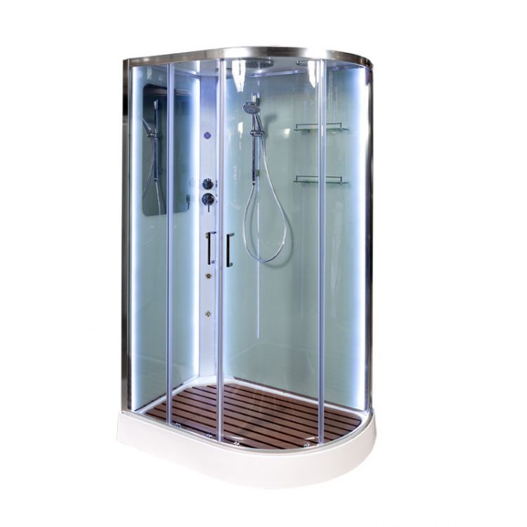 Душевая кабина Deto A102 L LED с кнопкой и гидромассажем 120x80x220