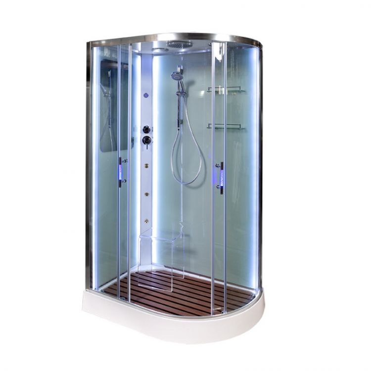 Душевая кабина Deto A102 L LED с кнопкой и гидромассажем 120x80x220
