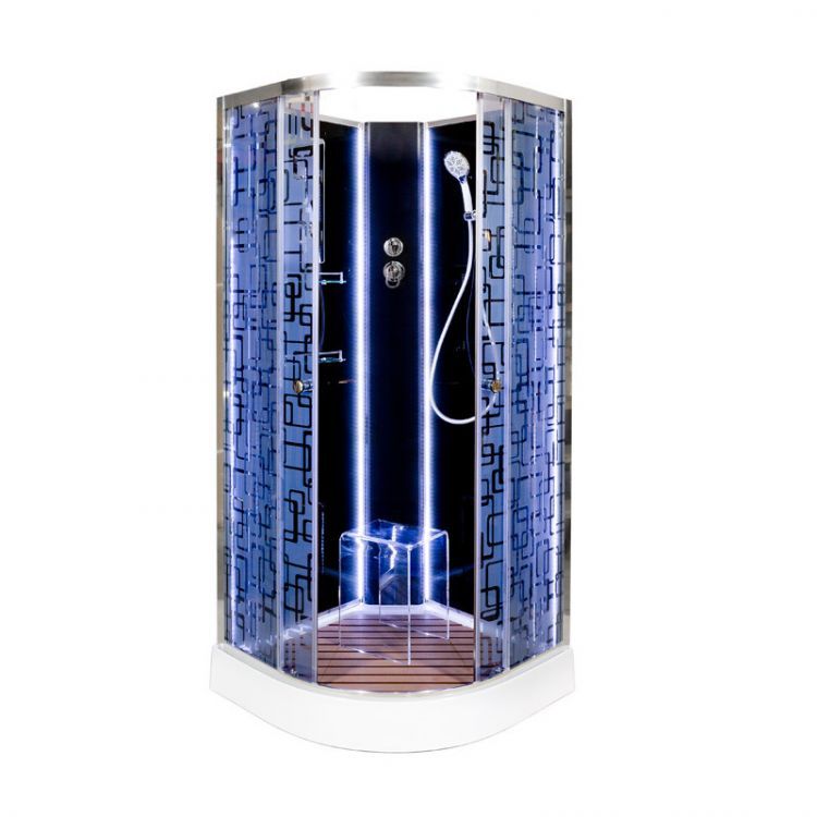 Душевая кабина Deto BМ1510 N LED BLACK 100x100x208 Душевая кабина Deto BМ1510 N LED BLACK 100x100x208