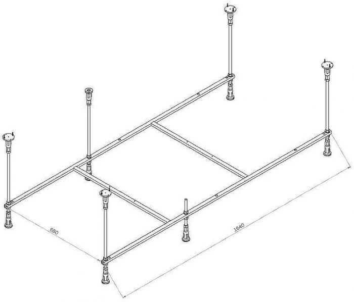 Каркас для ванны AM.PM Func 170x80 W84A-170-080W-R Серый