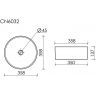 Умывальник CERAMICANOVA Element чаша накладная круглая 358 мм (цвет Чёрный Матовый) CN6032MB