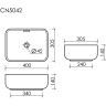 Умывальник CERAMICANOVA Element чаша накладная прямоугольная CN5042