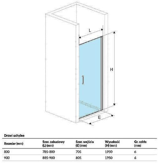 Душевая дверь Excellent Mazo 90 KAEX.3005.1010.9000.LP профиль Хром стекло прозрачное