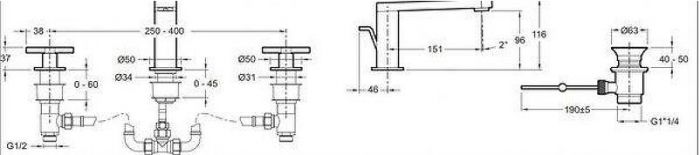 Смеситель для раковины Jacob Delafon Composed E73060-3-CP цвет Хром