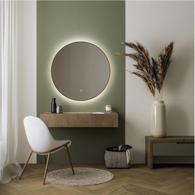 Зеркало Fixsen FX-1080G 80 с подсветкой цвет Золото-сатин с сенсорным выключателем и диммером Зеркало Fixsen FX-1080G 80 с подсветкой цвет Золото-сатин с сенсорным выключателем и диммером