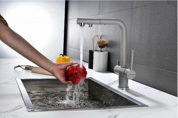 Смеситель для кухни Paulmark Serpentine Se213222-DG Графит Смеситель для кухни Paulmark Serpentine Se213222-DG Графит