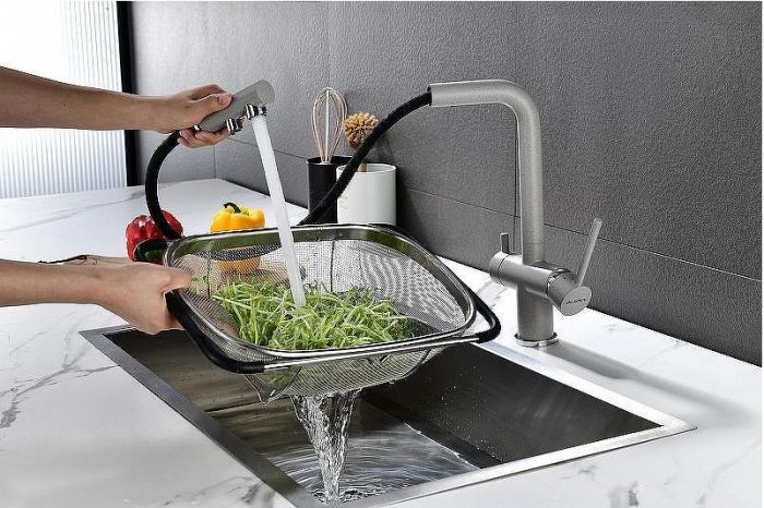 Смеситель для кухни Paulmark Serpentine Se213222-DG Графит