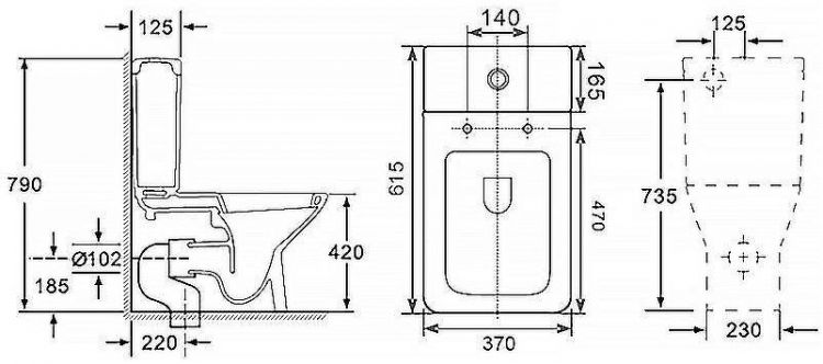 Унитаз компакт Azario Formal AZ-1353B с бачком и сиденьем Микролифт