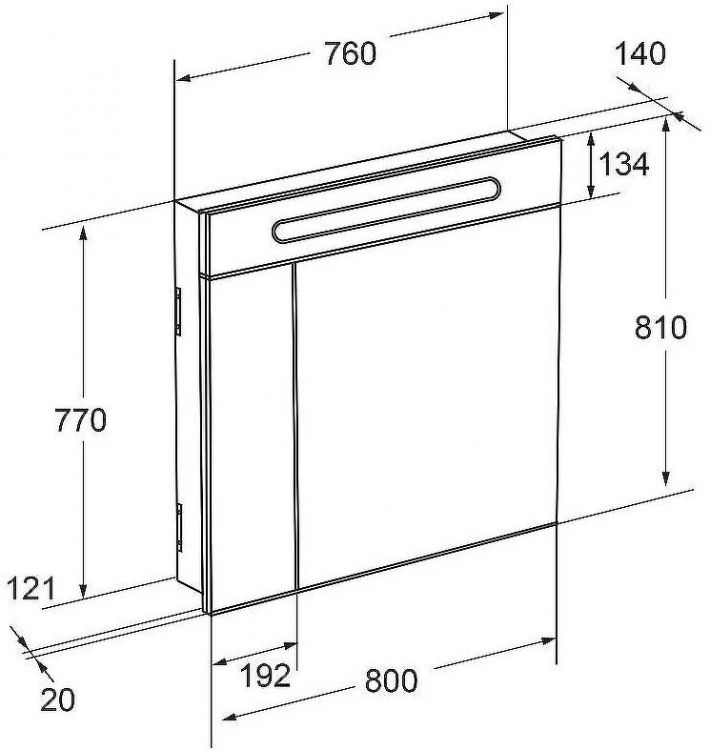 Зеркальный шкаф Roca Victoria Nord Black Edition 80 ZRU9000100 с подсветкой Черный