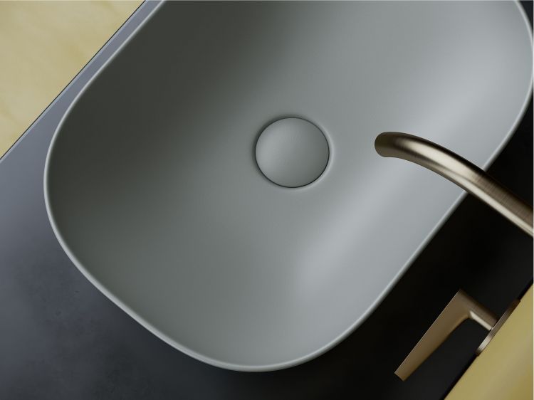 Умывальник чаша SANCOS Element накладная прямоугольная (цвет Антрацит Матовый) 455x325x135мм, CN6009MH