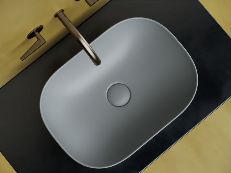 Умывальник чаша SANCOS Element накладная прямоугольная (цвет Антрацит Матовый) 455x325x135мм, CN6009MH
