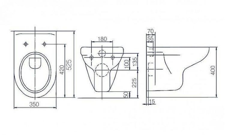 Унитаз Rosa Элеганс 4620008199115 подвесной с сиденьем Микролифт