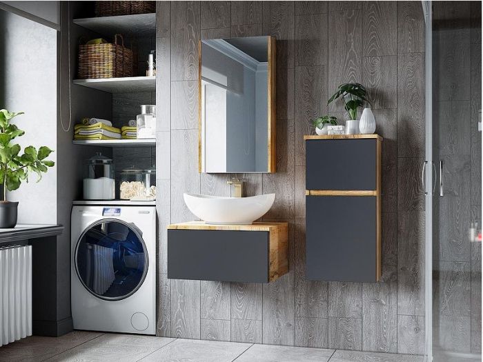 Зеркальный шкаф Misty Ива 45 R П-Ива04045-01П Дуб Вотан