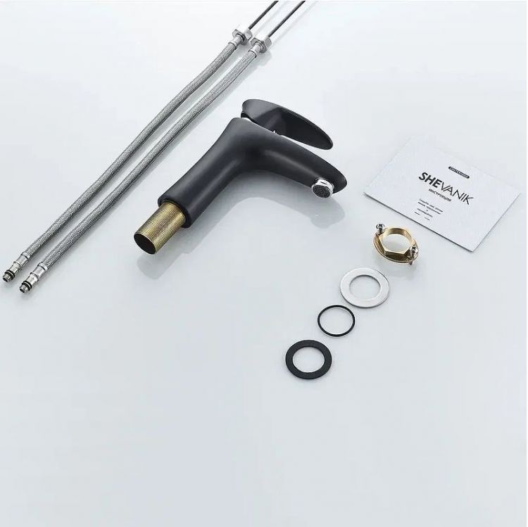 Смеситель для раковины Shevanik S9801H цвет Черный Хром Смеситель для раковины Shevanik S9801H цвет Черный Хром