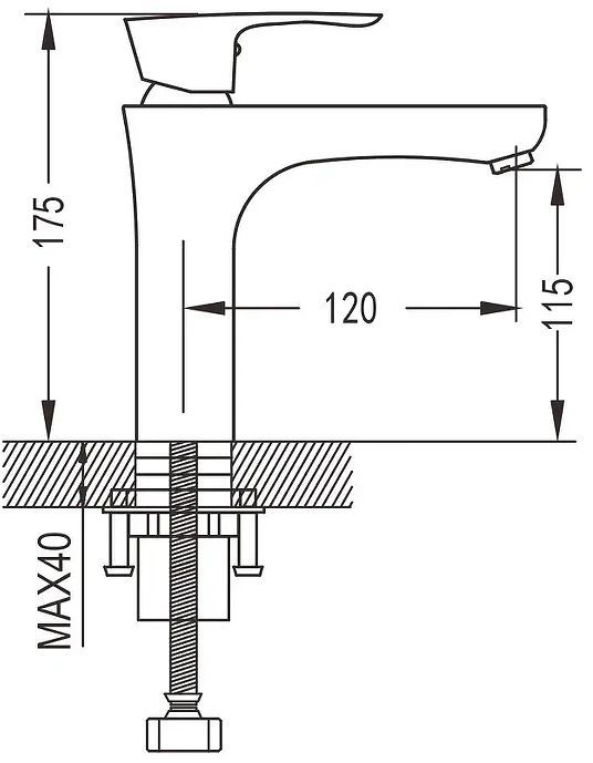 Смеситель для раковины Shevanik S9801H цвет Черный Хром