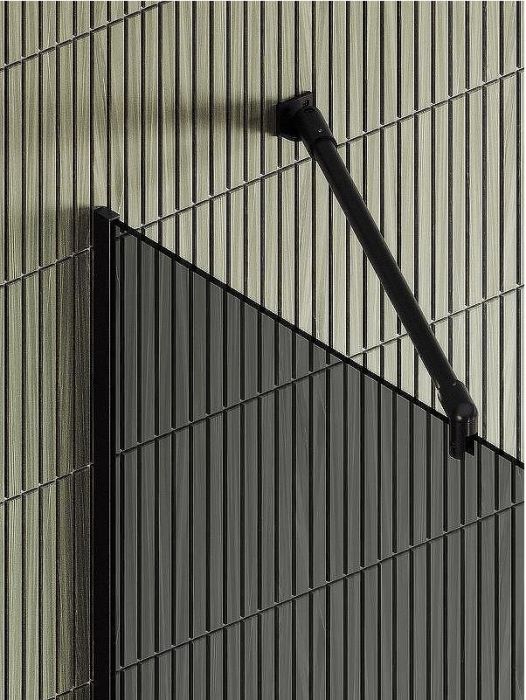 Душевая перегородка Maybah Glass MGD-735-6у 890x1950 в узком профиле Черный стекло графитовое