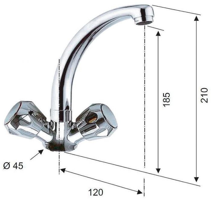Смеситель для кухни Remer Y-YG 43CYG Хром
