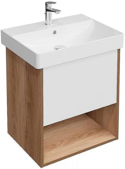 Тумба под раковину Kerama Marazzi Pro 55 PRO.55.1\OLM подвесная Белая матовая Швейцарский вяз